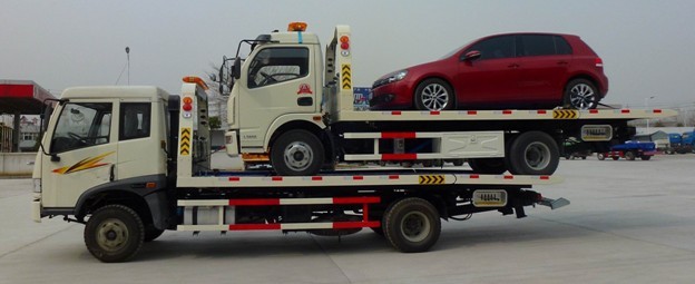 解放平板一拖二清障车
