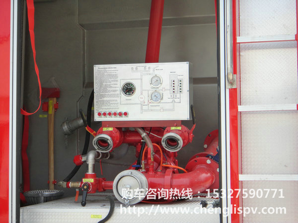 近距离看一下东风153泡沫消防车消防泵,还是全英文的说明哦！